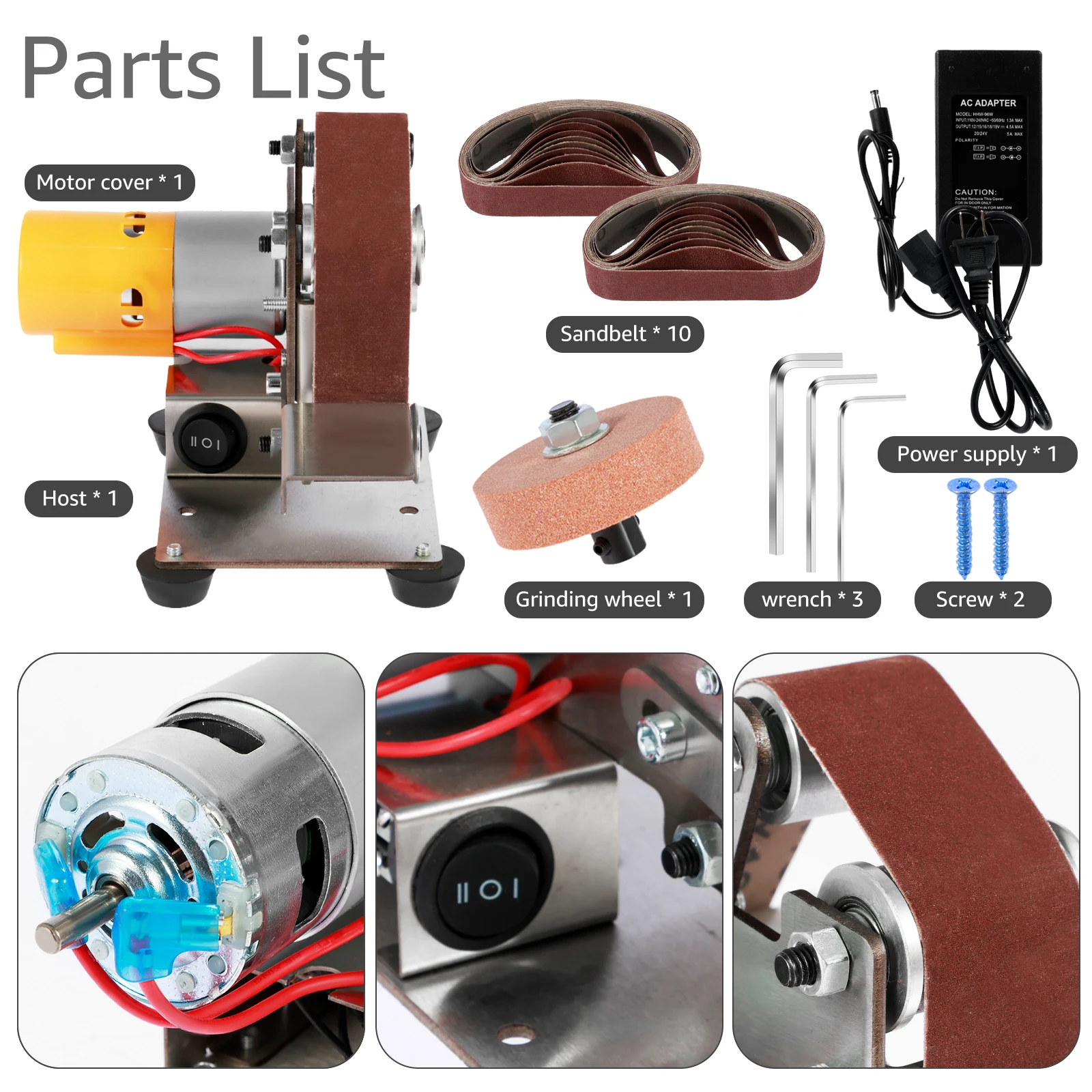 Mini Belt Grinding Machine Tool Sharpening Machine Sanding Grinding Electric - Image 20