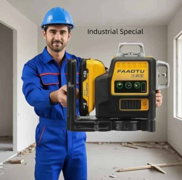 FAAOTU 089LG 12v 12 Line Laser Level Unit 3 Sides*360 Degree Vertical Self Levelling Green Professional Laser Level - Image 12