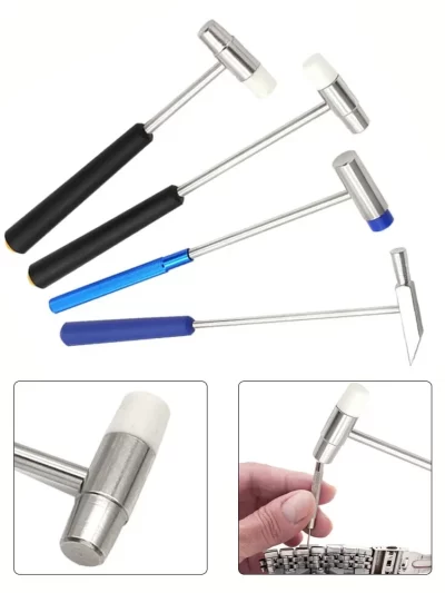 1pc Mini Hammer Repair Tool Metal Rubber Hammer Double Head