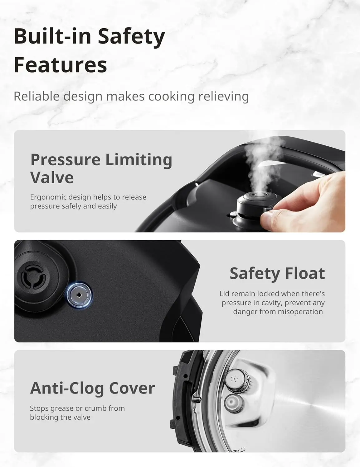 9-in-1 Electric Pressure Cooker, 14 Presets Instant Multi Cooker Olla de Presion Non-Stick Pot - Image 4