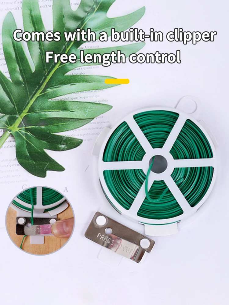1 Roll/100M Multifunctional Plastic Steel Twist Tie Sturdy Reusable Garden Flower Plant Support Strap Tie - Image 14
