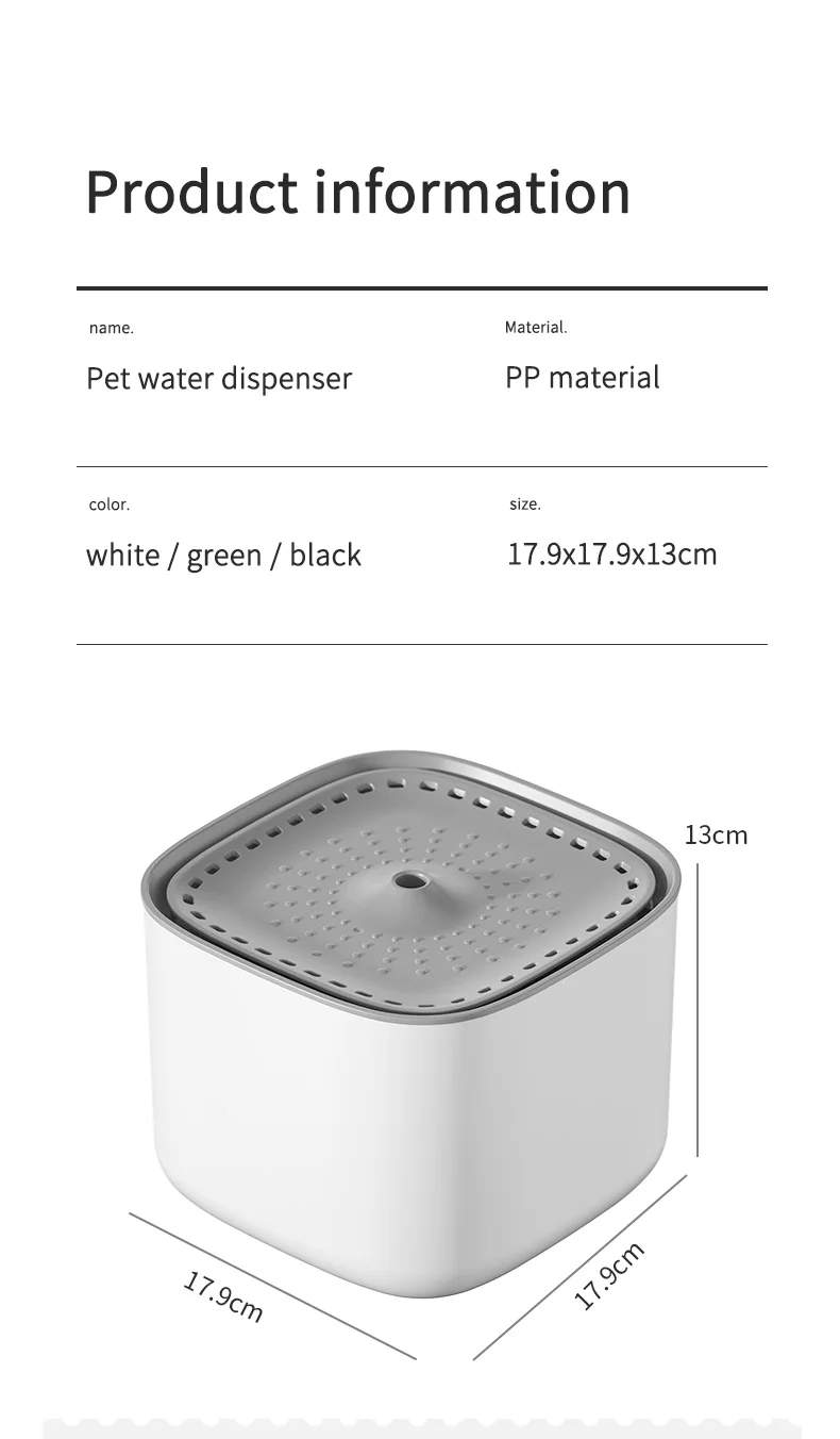 3L Cat Water Fountain Auto Recirculate Filter Large Capacity Filtring Cat Water Drinker - Image 28