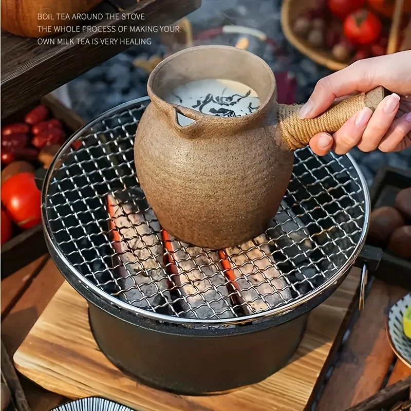 Round barbecue grill, portable camping stove, picnic barbecue party stove - Image 5