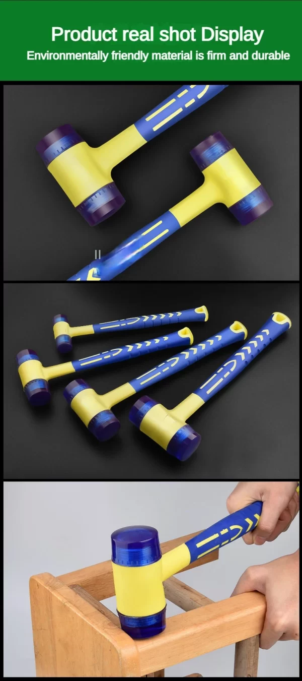 1 double headed installation hammer, 25mm to 45mm rubber hammer with rubber handle - Image 21