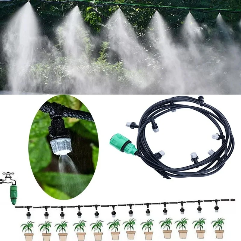 New Irrigation 10Meters 10 Sprinklers Nozzles Water Sprayer Misting Fog - Image 2
