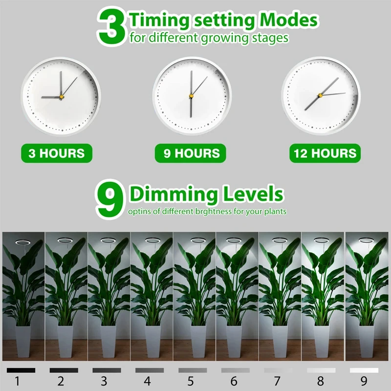 165cm Height Adjustable LED Ring Grow Lights Indoor Plants Full Spectrum Large Plant Light - Image 4