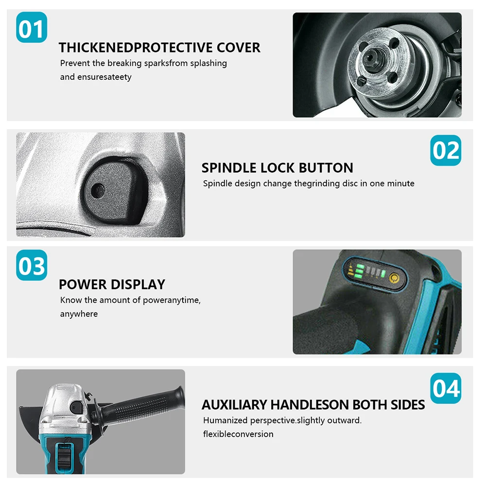 125mm Brushless Electric Angle Grinder 18V Battery Devices Combo Kit Impact Wrench for Makita Battery Power Tool Sets - Image 19