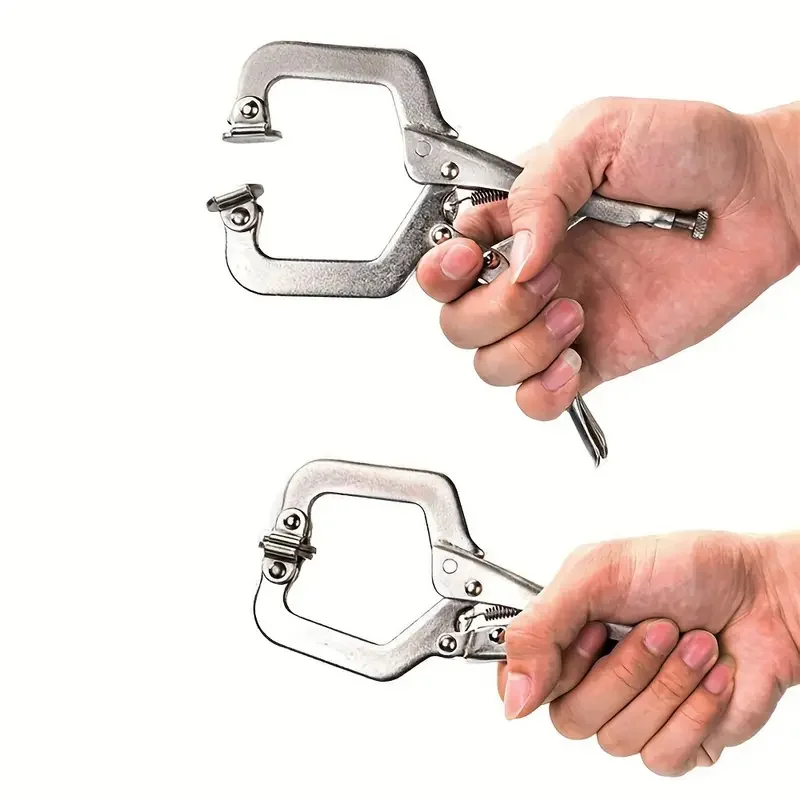 1/2pcs 6in Heavy-Duty Locking C-Clamp Pliers Adjustable Welding Clamp - Image 2