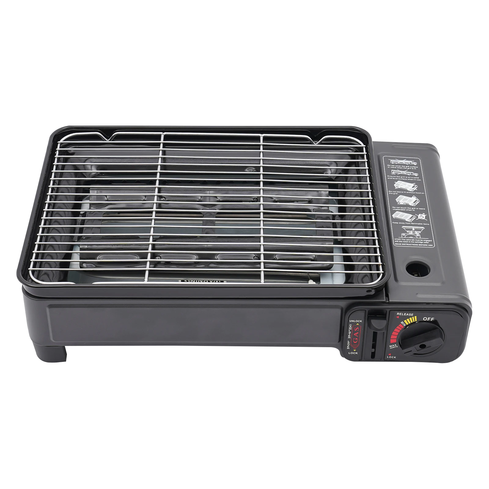 Portable Butane Grill Stove Camping Grill Gas Stove Free Standing BBQ Grill w/Grilling Net Carry Case - Image 5