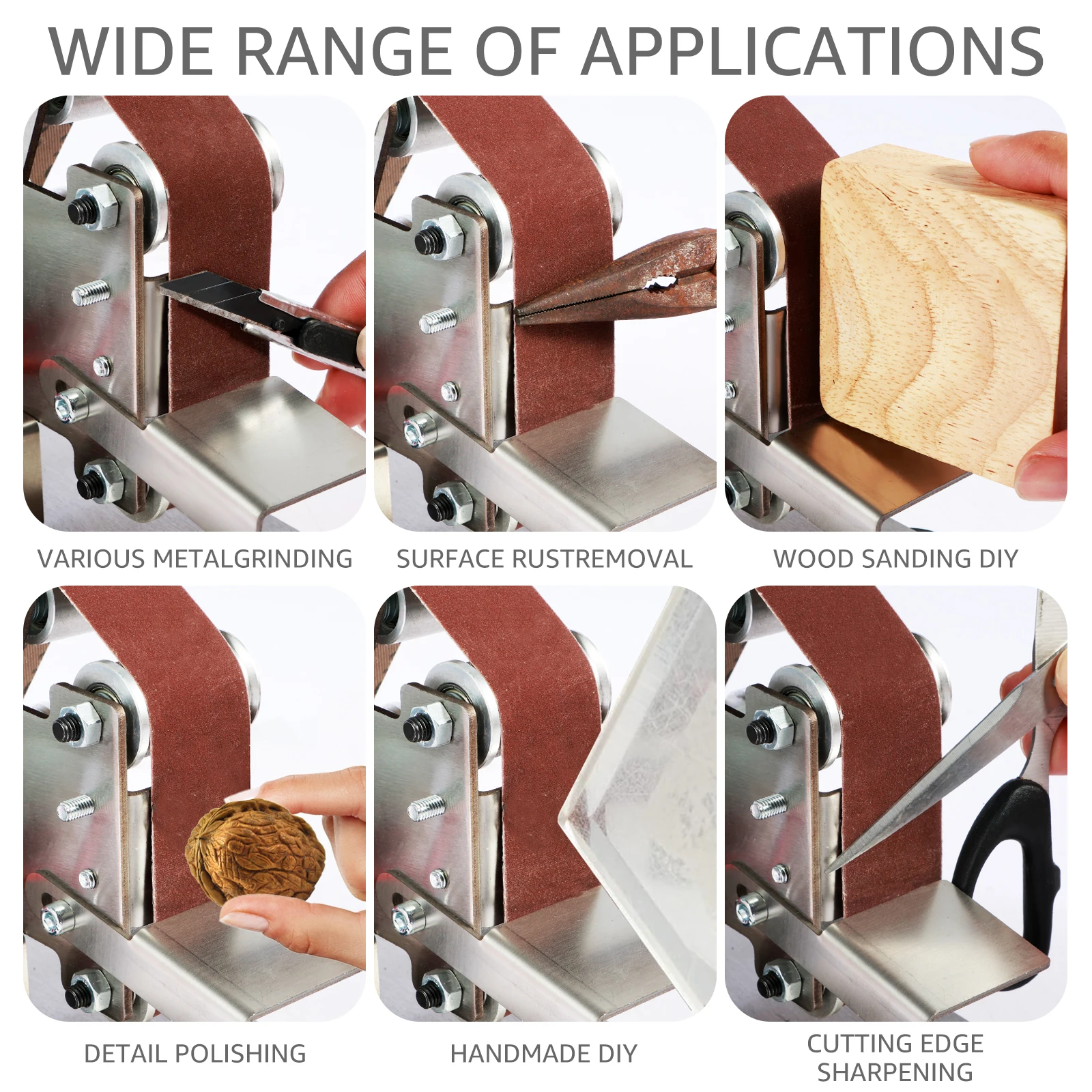 Mini Belt Grinding Machine Tool Sharpening Machine Sanding Grinding Electric - Image 19
