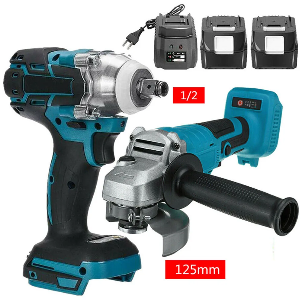 125mm Brushless Electric Angle Grinder 18V Battery Devices Combo Kit Impact Wrench for Makita Battery Power Tool Sets - Image 2