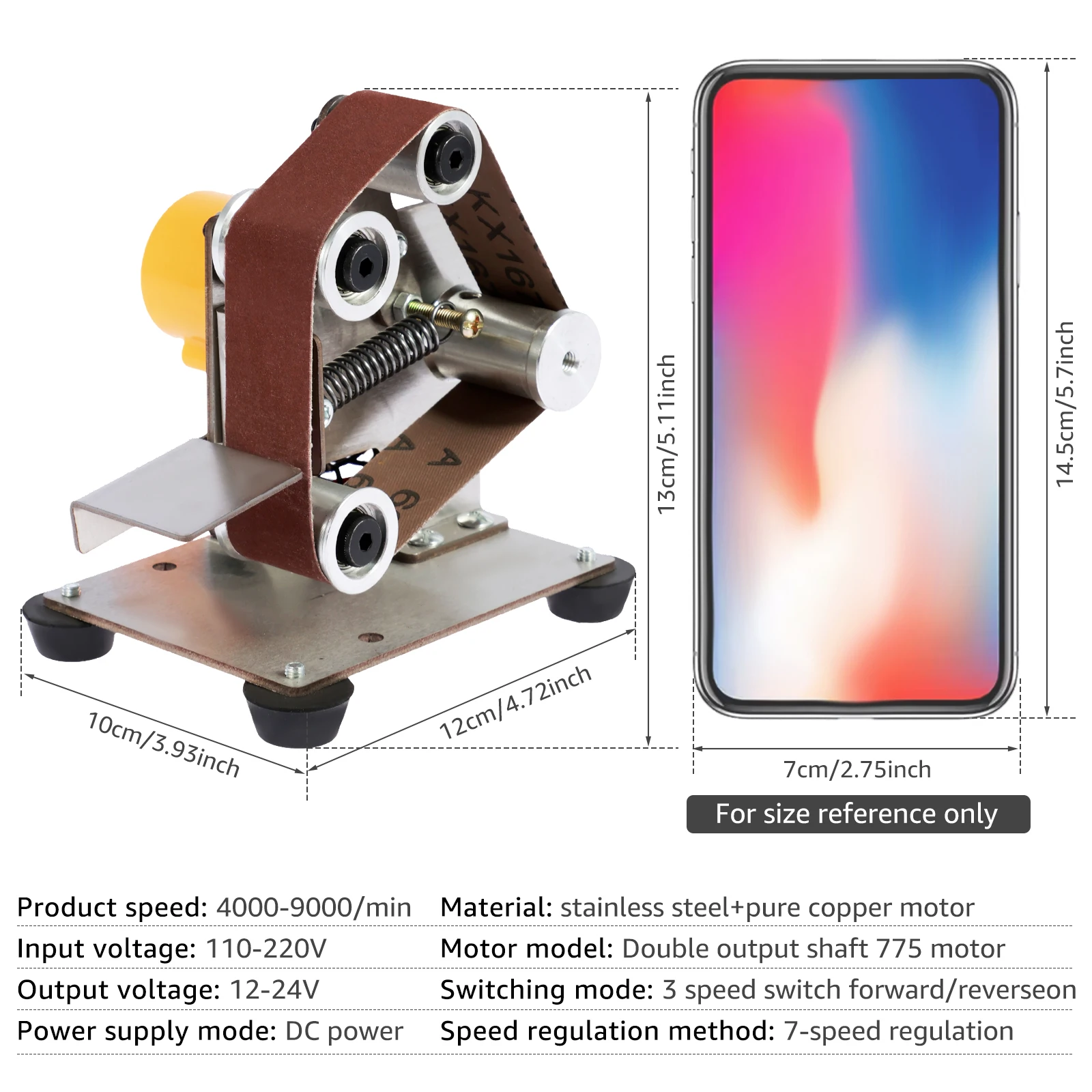 Mini Belt Grinding Machine Tool Sharpening Machine Sanding Grinding Electric - Image 13