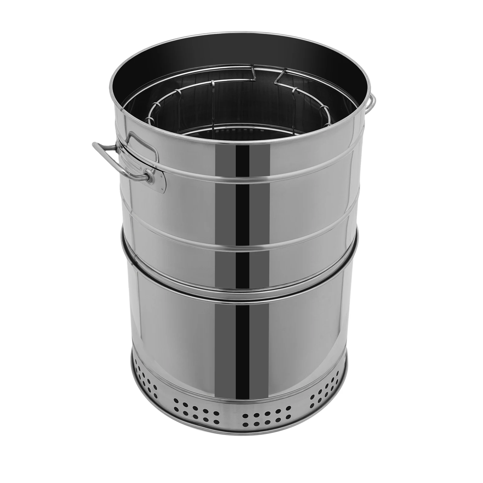 Large Portable Smokeless Charcoal Grill, 360° Stainless Steel BBQ Barrel with 50 Skewers - Image 9