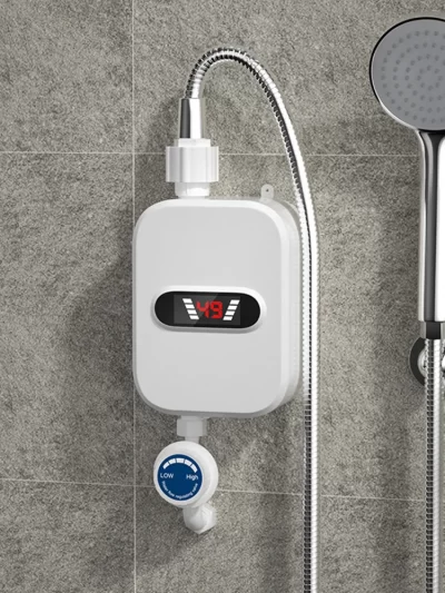 Instant Water Heater LCD Digital Display Thermostatic Shower Water Heating Device Stainless Steel Tankless Rapid Heating