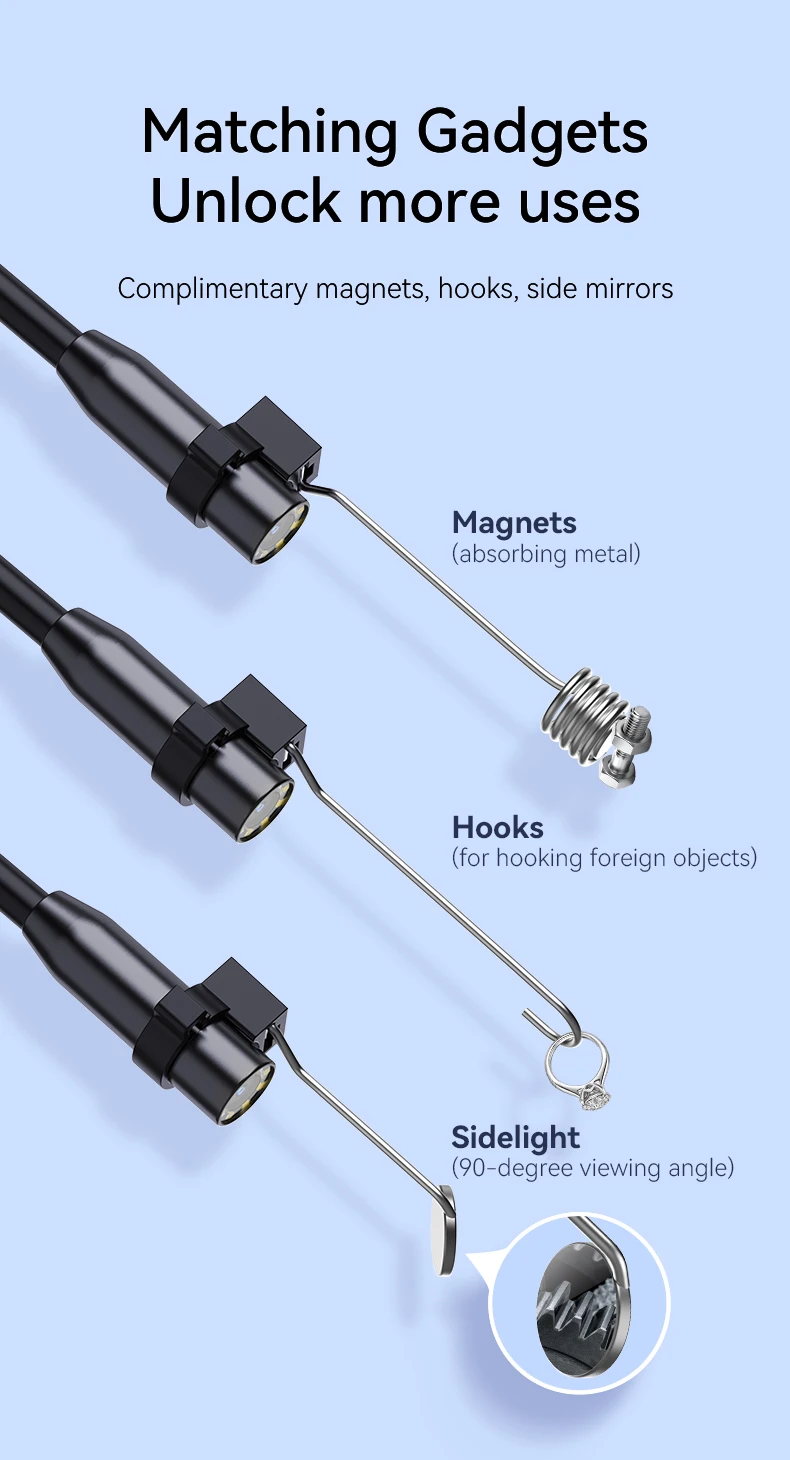 KERUI Industrial Endoscope Camera 4.3 "Single Dual Lens HD 1080P Car Inspection Borescope IP67 Waterproof Sewer Camera With LED - Image 20