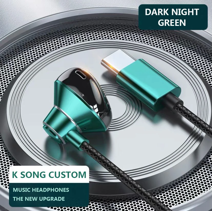 #Type C Headphones HiFi Bass Stereo Volume Control Headset With HD Mic 3.5mm Wired Earbuds For iPhone15/Samsung Galaxy Earphones - Image 8