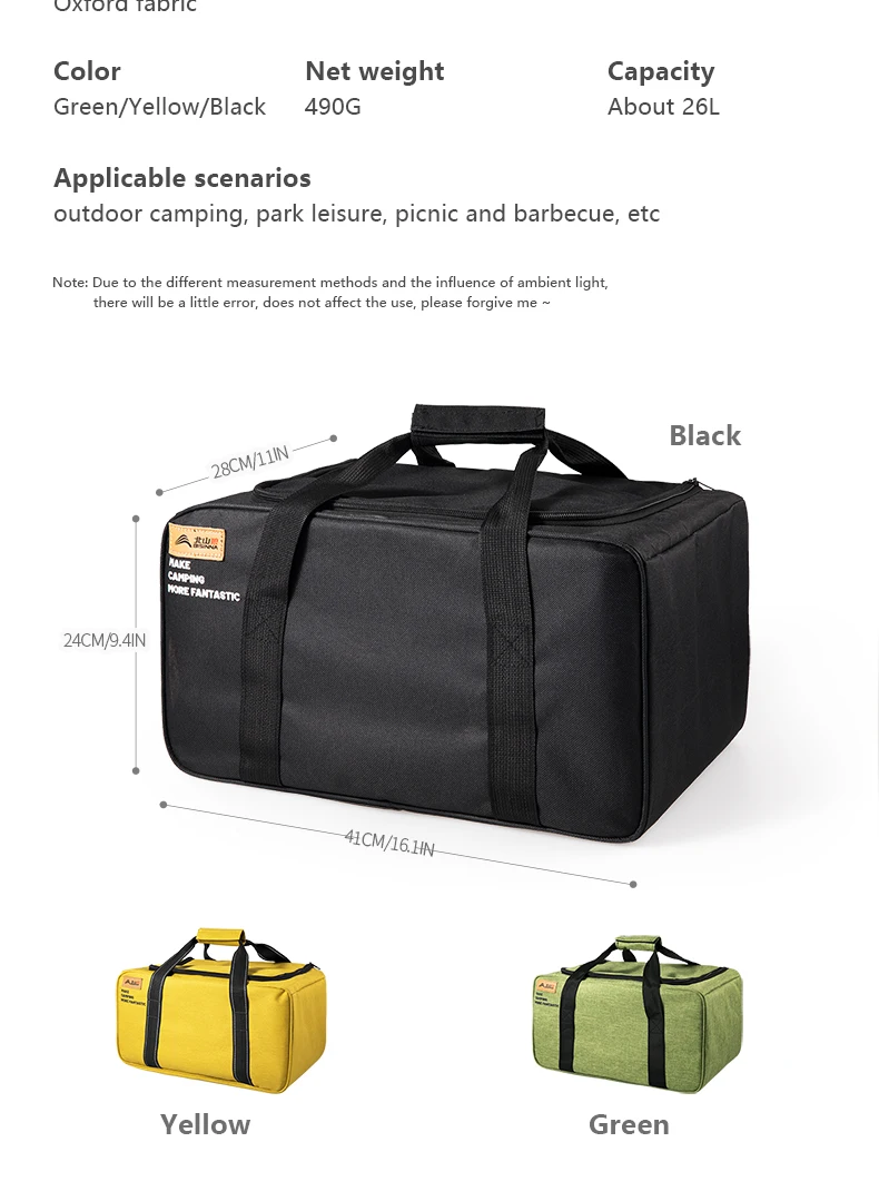 BISINNA Outdoor Camping Bag 26L Folding Gas Tank Storage Bag Picnic Cookwre Container Camp Supplies Adjustable Partition - Image 18