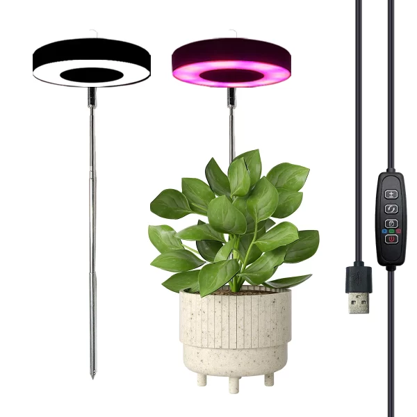 Three color with base plant light Full spectrum LED indoor plant growth light 3/9/12 timing height adjustable 10 levels dimming - Image 8