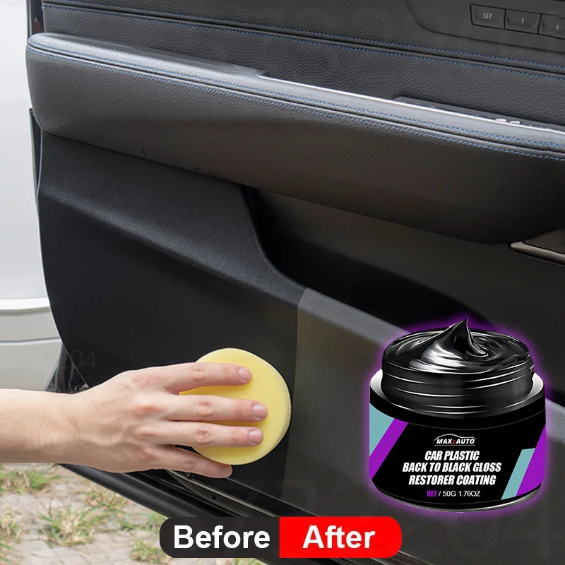 Car Plastic Restorer Back To Black Gloss Auto Interior Leather & Panel Renewal Wax Coating