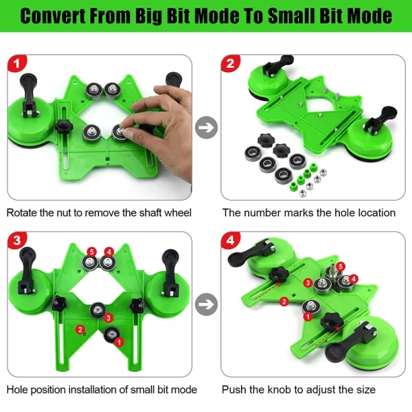 Diamond Hole Saw Kit with Double Suction Cups Hole Saw Guide Jig - Image 16