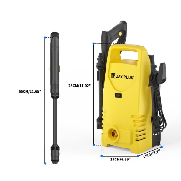 Electric High Pressure Washer 1600W,120bar,380l/h Adjustable Lance from 0 to 180°,7m Flexible Hose - Image 7