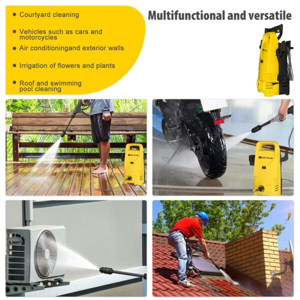 Electric High Pressure Washer 1600W,120bar,380l/h Adjustable Lance from 0 to 180°,7m Flexible Hose - Image 10