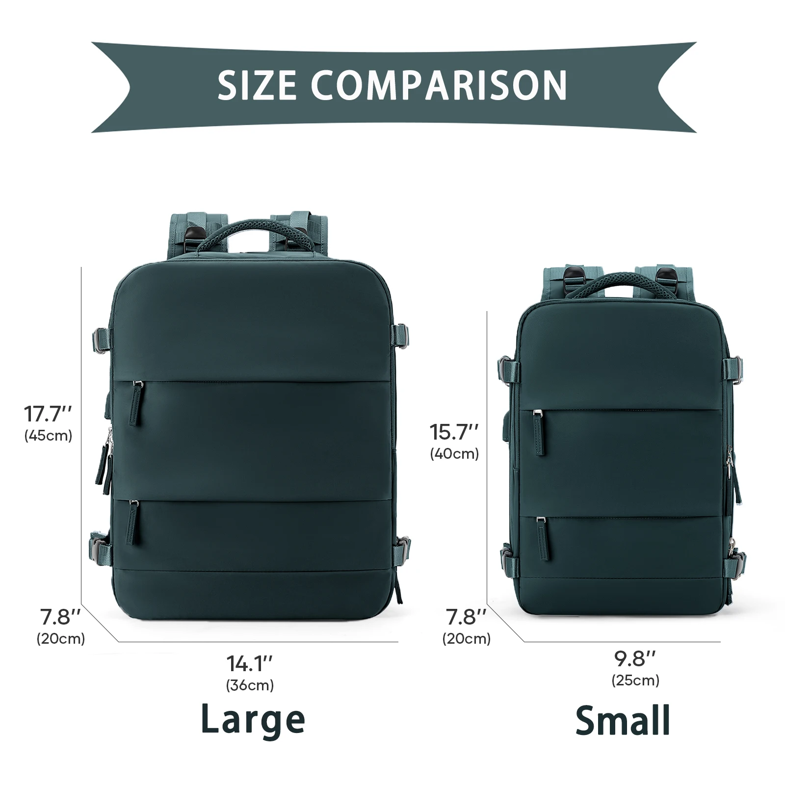 Easyjet Cabin Bag 45x36x20 Backpack, 40x20x25 Ryanair Carry-Ons, Women/Men Aeroplane Travel Backpack - Image 13
