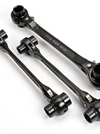 1pc 8 in 1 Dog Bone Ratchet Wrench Set, Double-Sided Automatic, Adjustable Steel