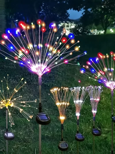 1 Pack Solar Fireworks Lights Outdoor,Holiday Lighting Firework Lights For Garden Patio