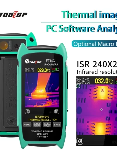 TOOLTOP ET14C 2.8inch Thermal Imager 25Hz Home Thermal imaging Camera ISR240x240 Thermography with Stand Electrical Fault Detect