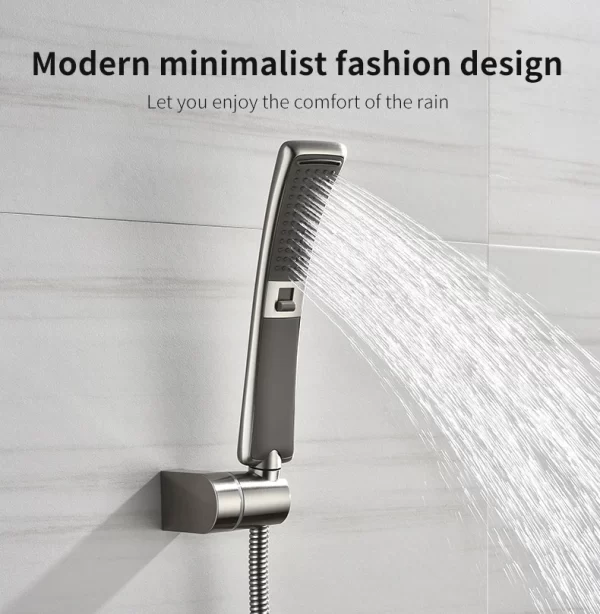 Waterfall 2 Function Hand Held Shower Head High Pressure Rain Shower Sprayer Set Water Saving - Image 33