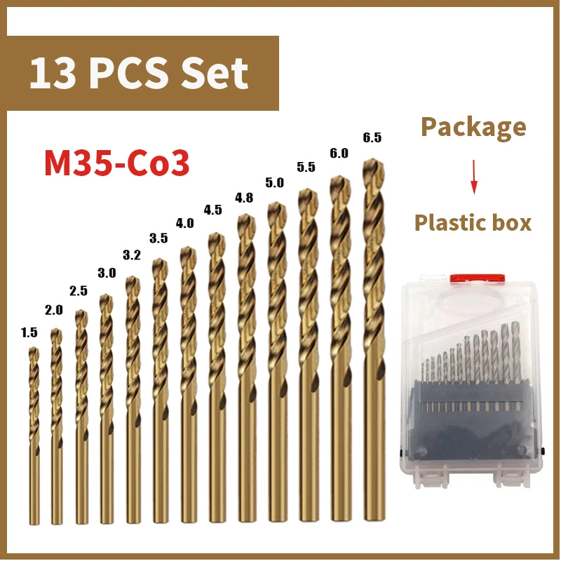 Cobalt High Speed Steel Twist Drill Bit M35 Stainless Steel Tool Set Of Drills Accessories For Metal Stainless Steel Drilling - Image 19