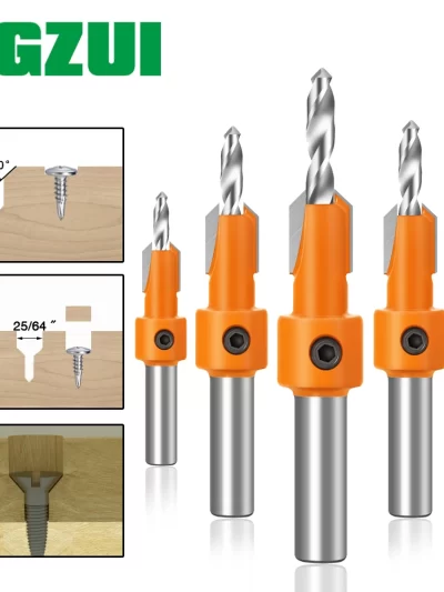 8mm Shank HSS Woodworking Countersink Router Bit Screw Extractor