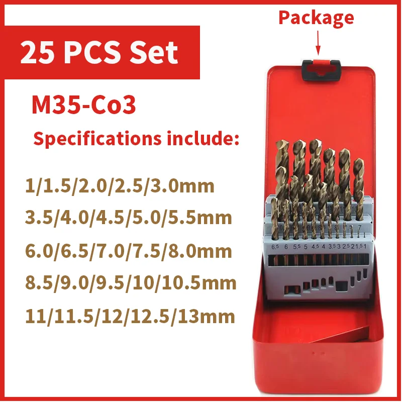 Cobalt High Speed Steel Twist Drill Bit M35 Stainless Steel Tool Set Of Drills Accessories For Metal Stainless Steel Drilling - Image 18