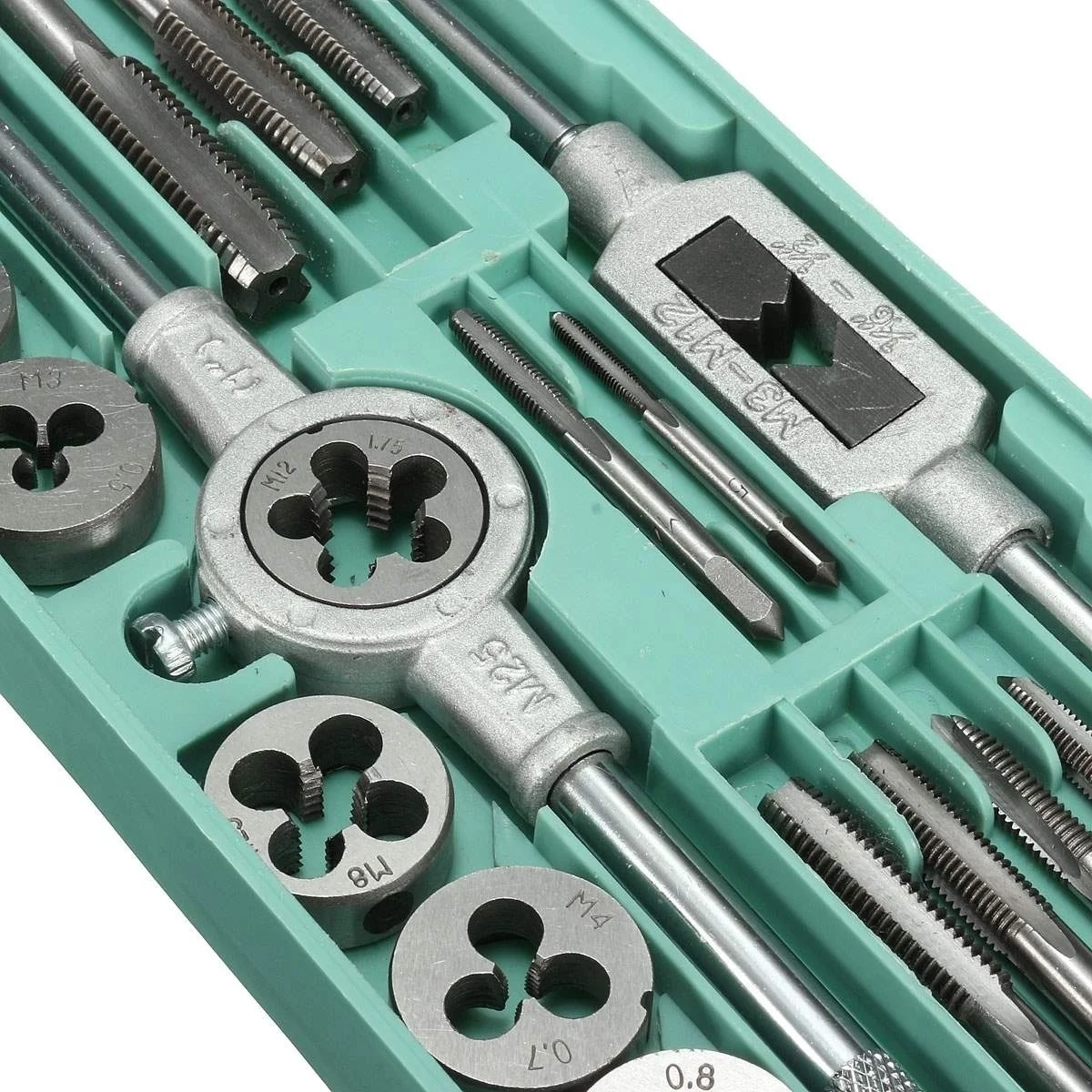 8/12/20Pcs Metric Hand Tap and Die Set M3-M12 Screw Thread Plugs Straight Taper Reamer Tools - Image 22