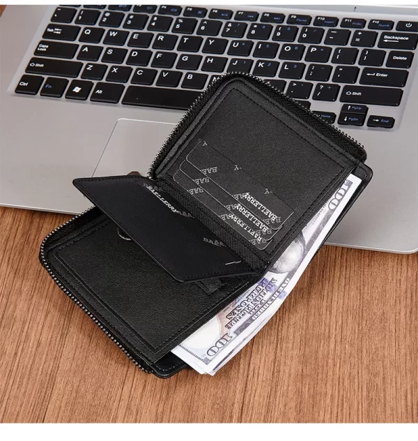 Baellerry RFID Simple Short Men Zipper Wallets Luxury Brand Card Holder Photo Holder Coin Pocket - Image 30