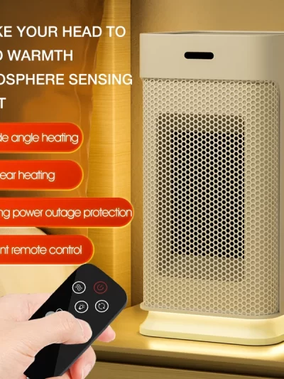 Portable PTC ceramic electric heater with multi-stage adjustment, silent, small household fan