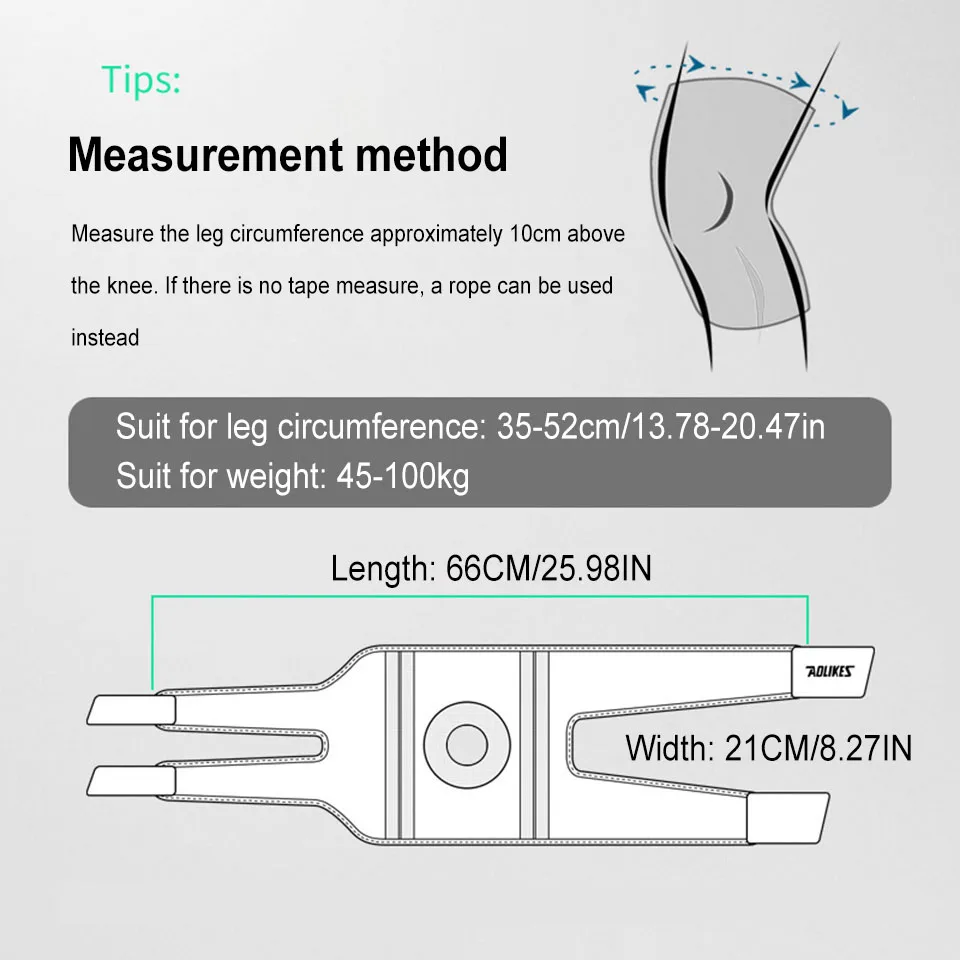 AOLIKES 1PCS NEW Knee Brace with Side Stabilizers & Patella Gel Pads,Knee Support - Image 5