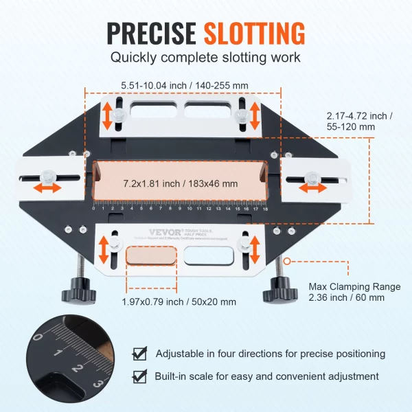 SucceBuy Door Hinge Jig Aluminum Alloy Woodworking Hole Opener Slotting Locator Hinge Template Jig - Image 6