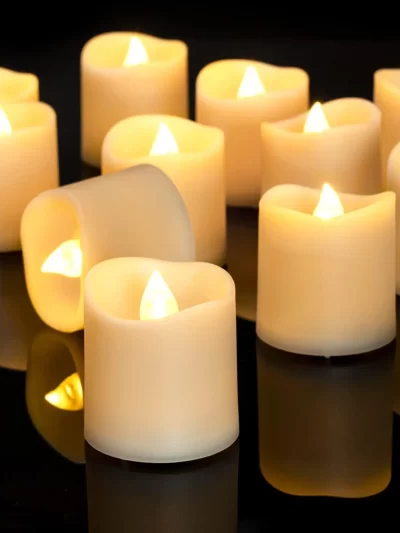 24Pcs Flameless LED Candle Lights Creative Wishing Led Tea Lamp Warm White Candle Light