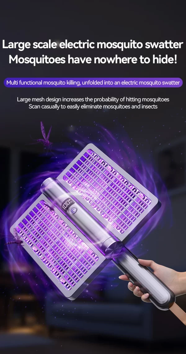 Electric Shock Mosquito Swatter Foldable Zapper Anti Mosquito Lamp Repellent Killer Rechargeable - Image 14