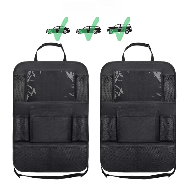 Car Seat Back Organizer 10 Storage Pockets with Touch Screen Tablet Holder - Image 5