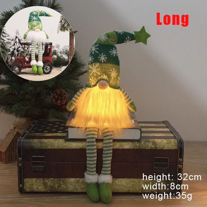 Christmas Faceless Doll Gnome Ornaments LED Light Plush Knitting Crafts Tree Pendant Christmas Decorations - Image 13