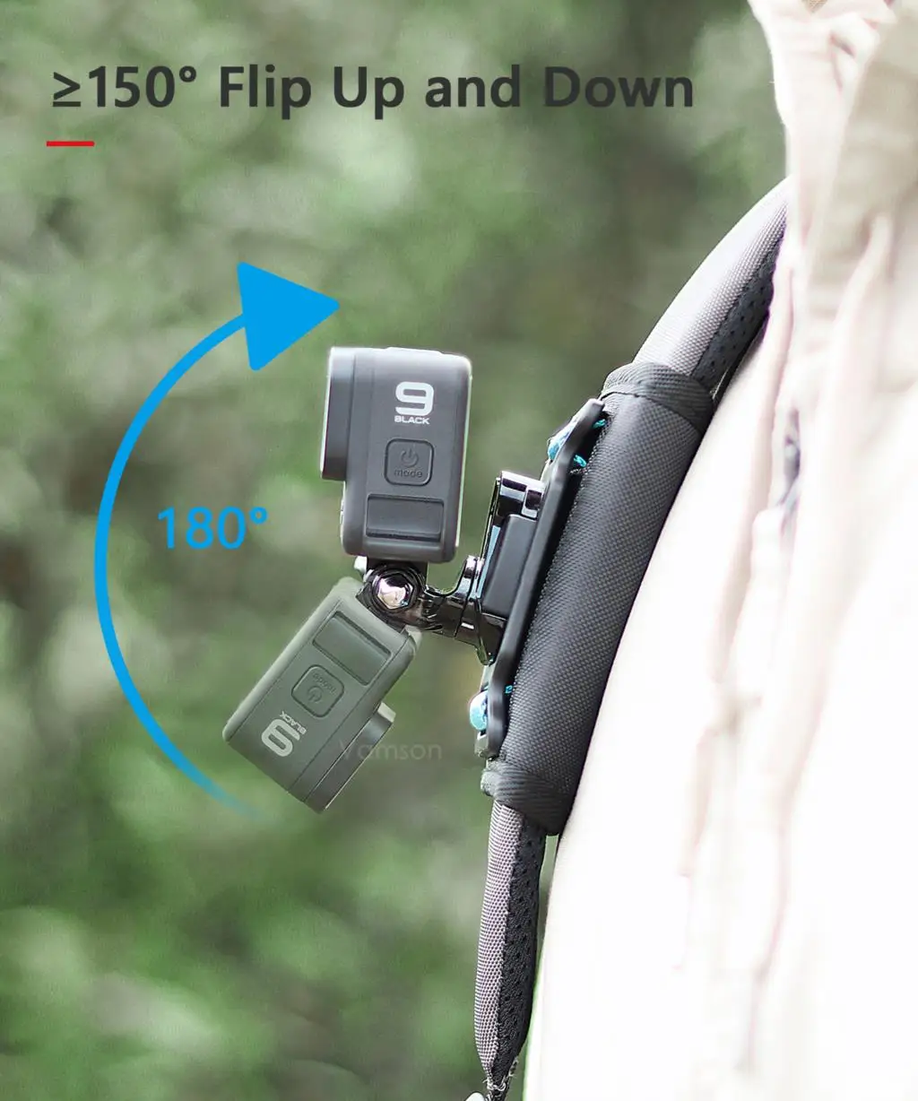 Vamson for Insta360 X3 Accessories 360 Degree Rotary Backpack Clip Clamp Mount for Insta360 One X2 Dji Action 3 2 Go Pro Camera - Image 14