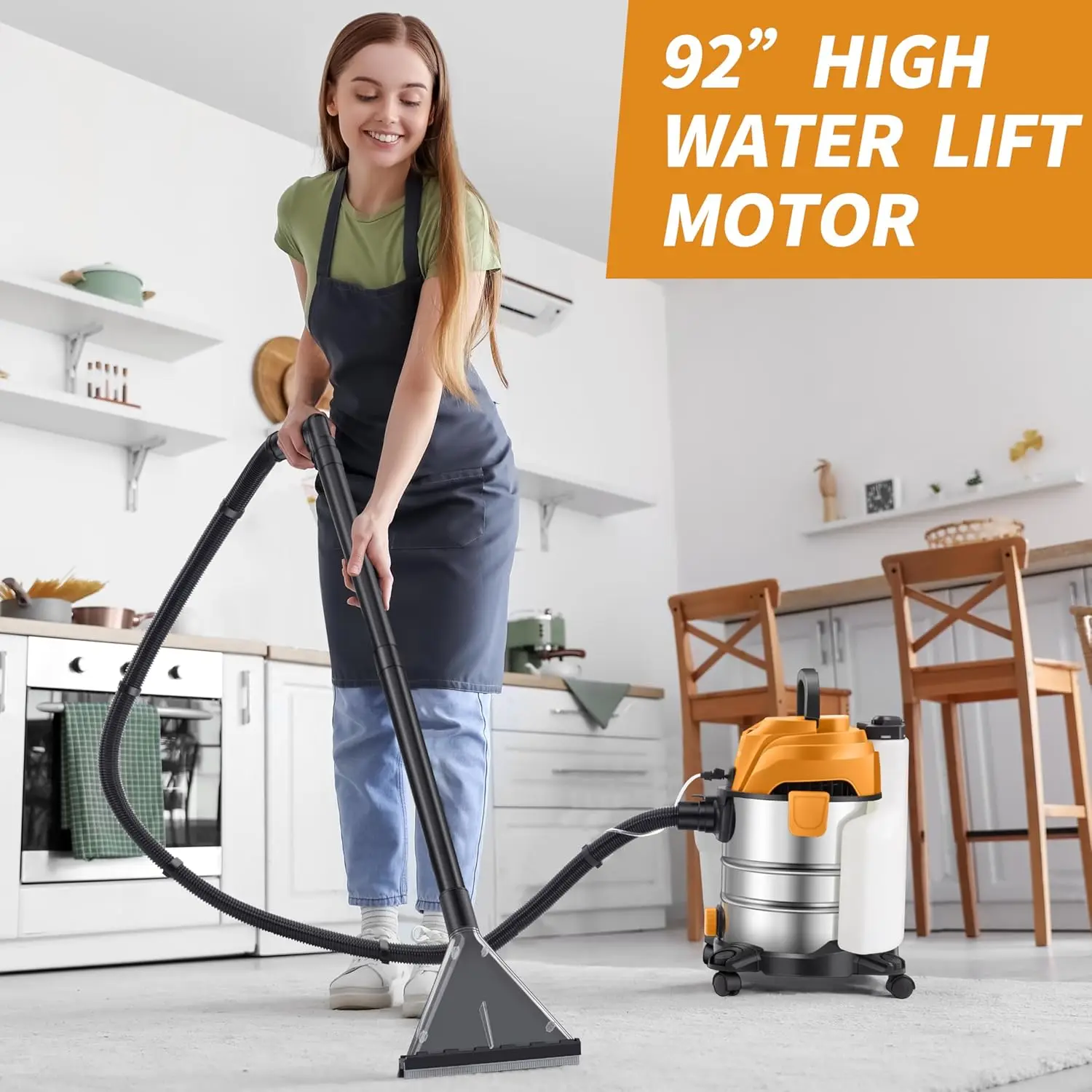 Shop Vacuum Wet and Dry, 6 Gallon 5.5 Peak HP, 3 in 1 Wet/Dry/Upholstery Shop Vac - Image 4