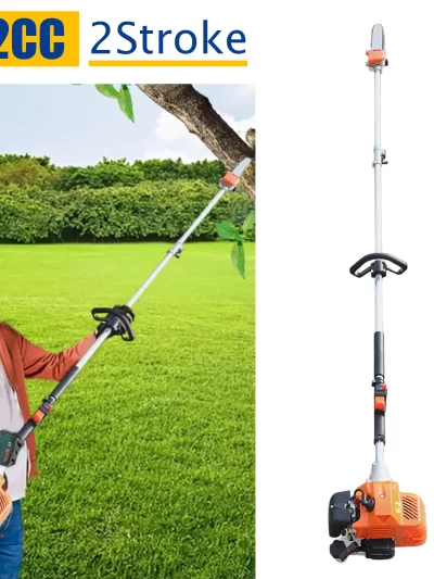 2 Stroke 52cc High Reach Pole Saw Pole Chainsaw Air-cooled High Branch Height Cordless Garden Tree Pruning Tool