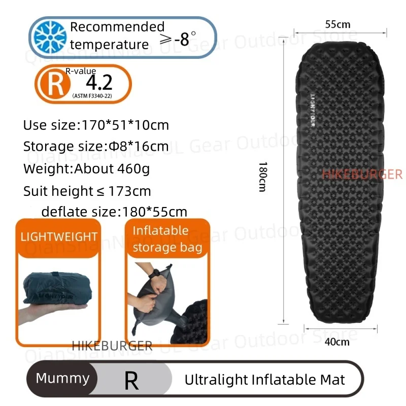 Light Tour R value 7.5 Camping Inflatable Mattress Outdoor Portable Sleeping Pad Ultralight - Image 15