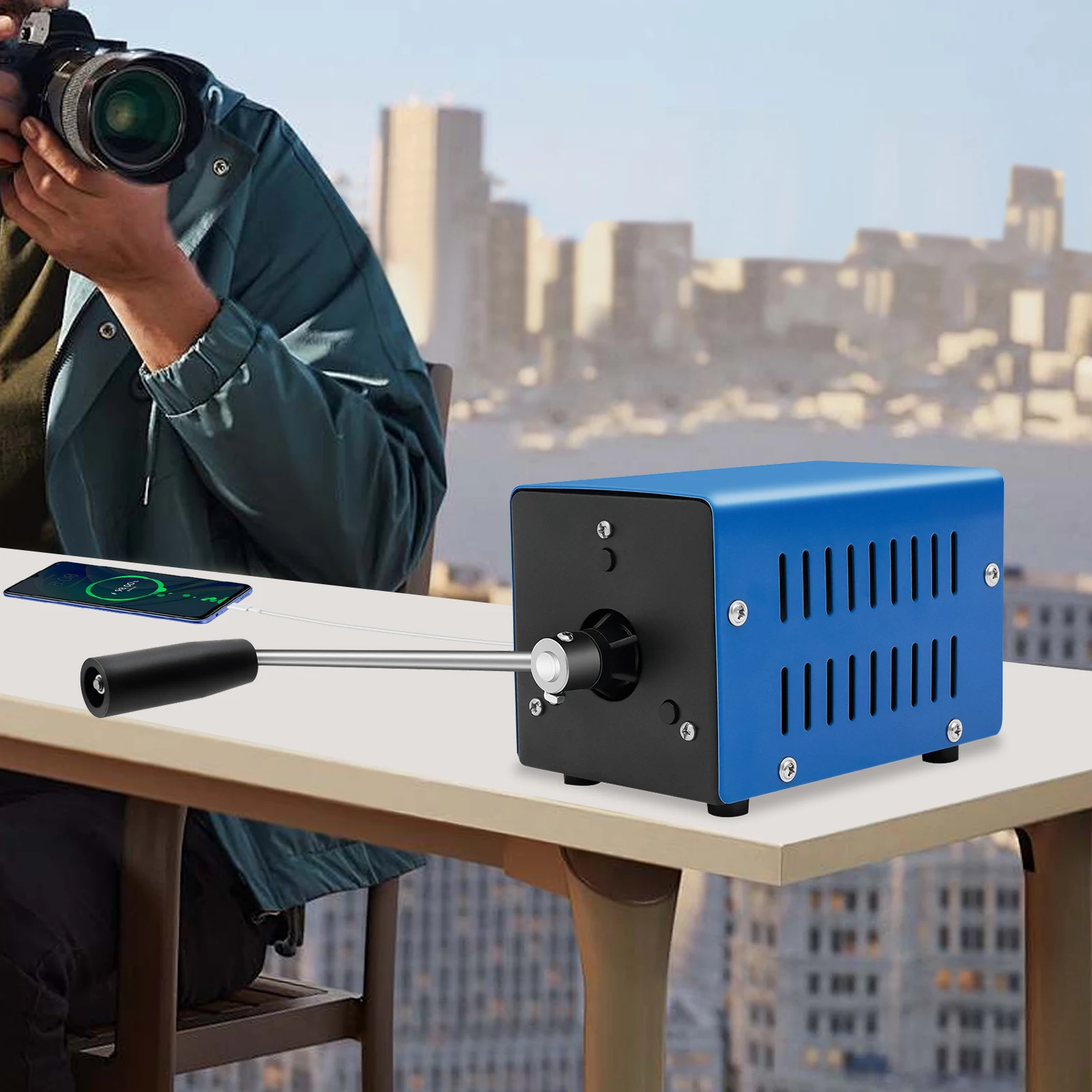 20W Hand Crank Generator, 6 Voltage Options Portable Emergency Charger for Outdoor Survival Emergency Power Bank - Image 6