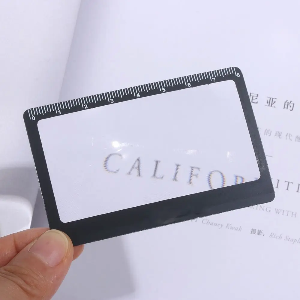 Card Size With Scale Reading Glass Fresnel Lens Outdoor Focused Ignition Book Page Magnification Magnifier Sheet X3 Magnifying
