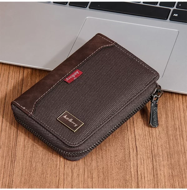 Baellerry RFID Simple Short Men Zipper Wallets Luxury Brand Card Holder Photo Holder Coin Pocket - Image 28